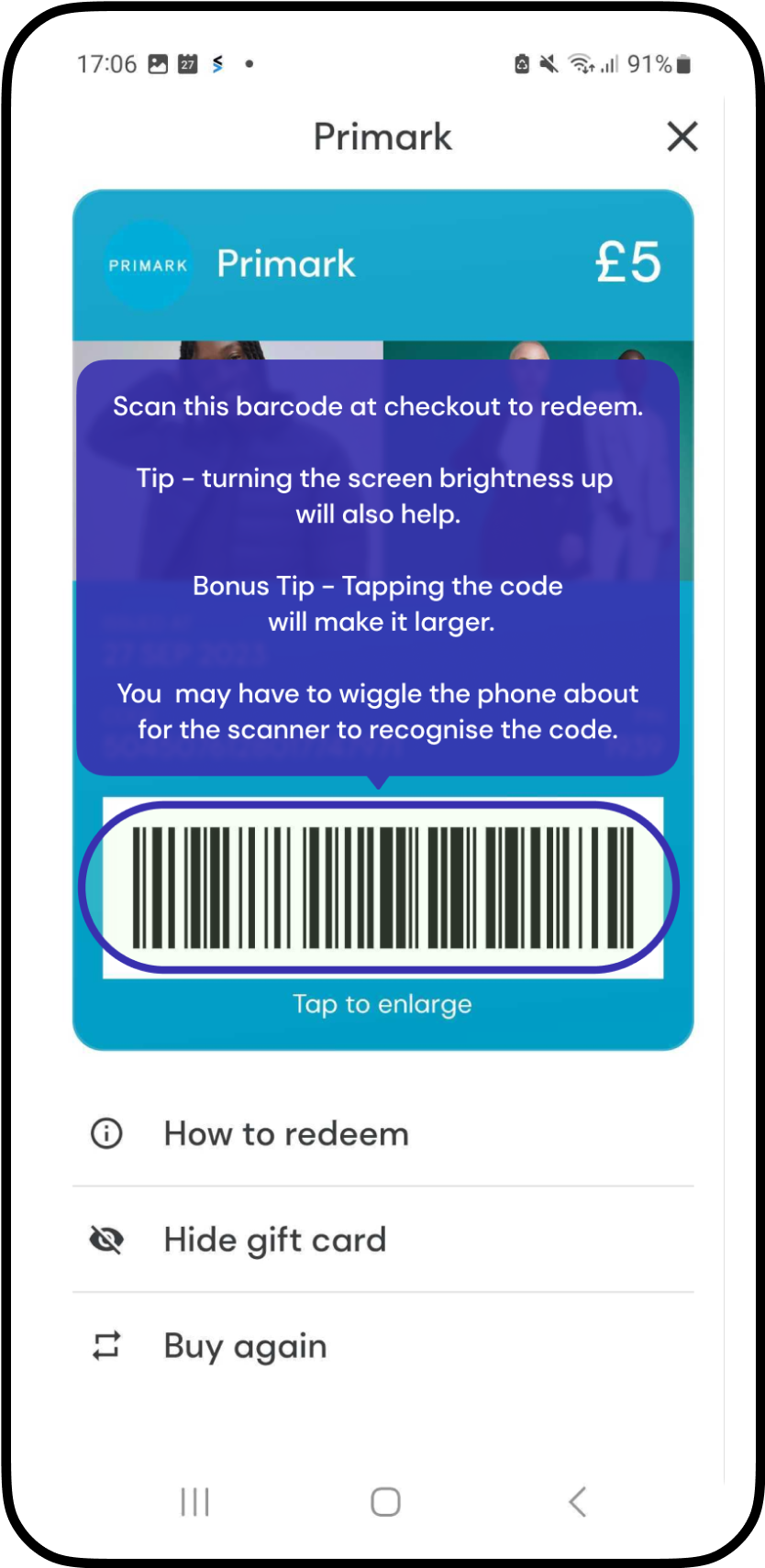 How to redeem Primark gift card Cheddar support